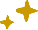 Pair of gold sparkle stars