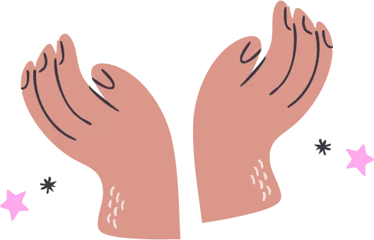 Pair of hands raising in celebration