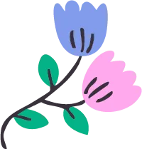 Blue and pink flower